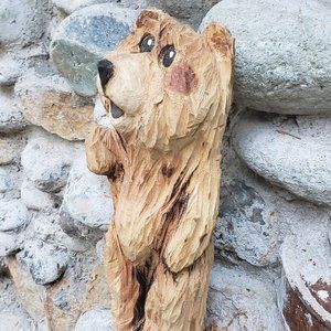 14 inch Adorable Chainsaw Carved Bear by Mt Shasta Bear